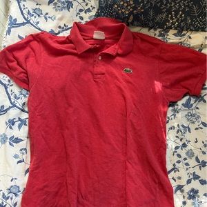 Red Lacoste polo T-shirt size large mens